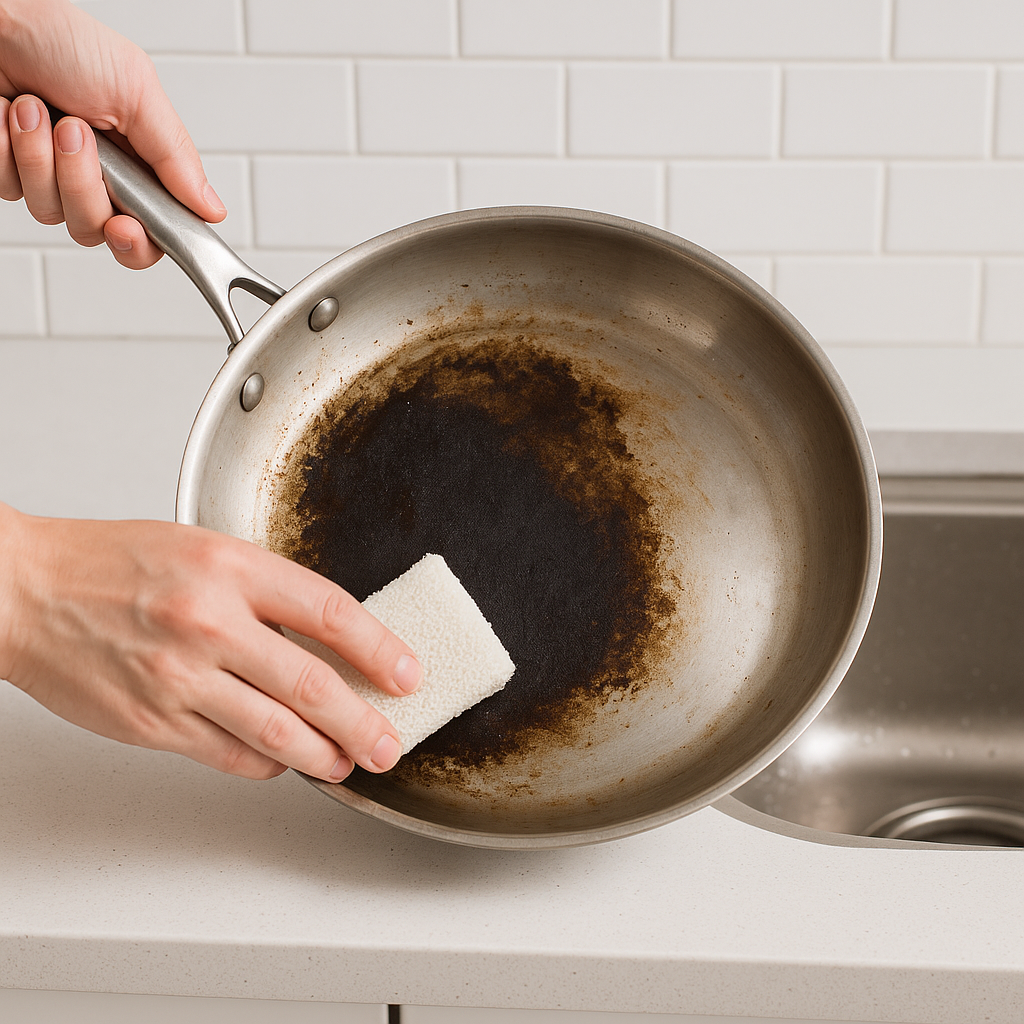 Yanık tava nasıl temizlenir? Karartıyı yaymadan çıkar